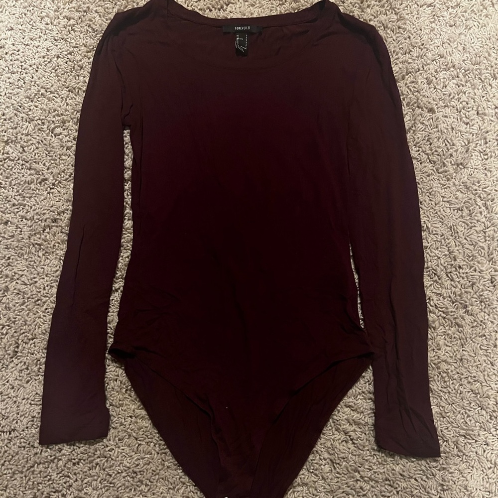 Burgundy body suit size Small